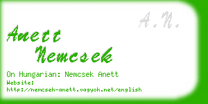 anett nemcsek business card